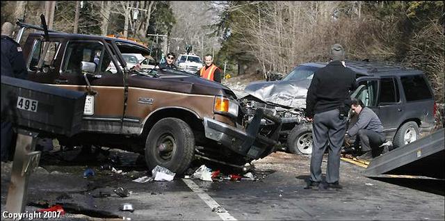 Cantitoe Street Head-On MVA with Extrication - March 2007 (Journal News Photo)