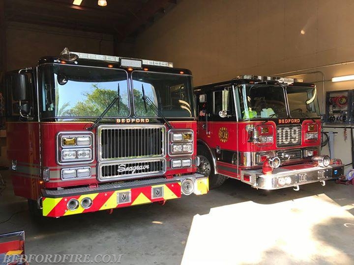 First Picture of the Engine 109 & 110 Tag Team Bedford Fire Department